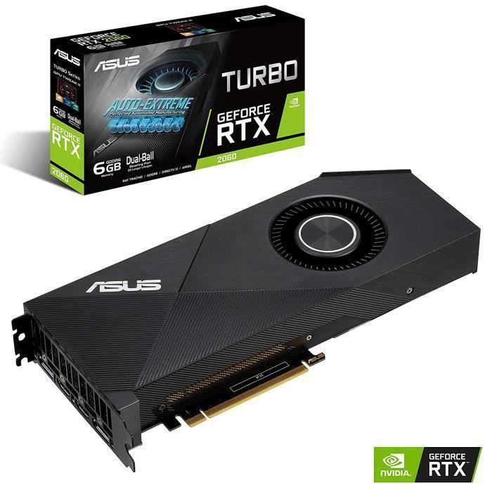 ASUS Carte Graphique TURBO-RTX2060-6G (Nvidia GeForce RTX 2060, 6Go Mémoire GDDR6)