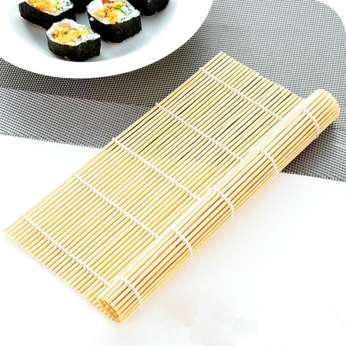 BSD Channel Natte a Sushi Japonais en Bambou Maki en Bambou Roll Mat Tapis 24X24CM 