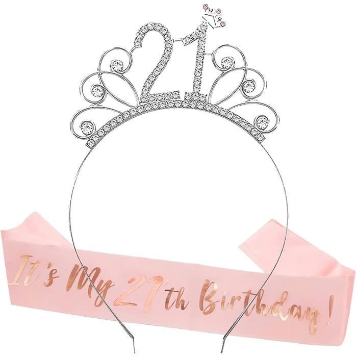 Banniere D Anniversaire 21 Ans Decoration D Anniversaire Pour Fille Banniere Argentee Happy Birthday Accessoire De Fete De La Cdiscount Maison