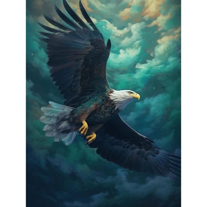 Kit Diamond Painting 5D Fai Da Te 30x30 Cm | Aquila Disegno Animale Con Strass Rotondi