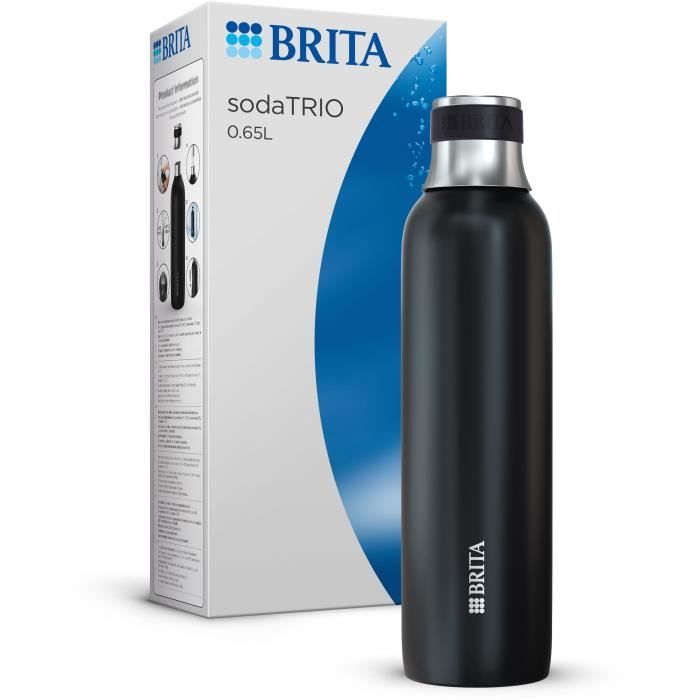 Bouteille isotherme BRITA pour sodaTRIO - acier inoxydable - 0,65L - noire