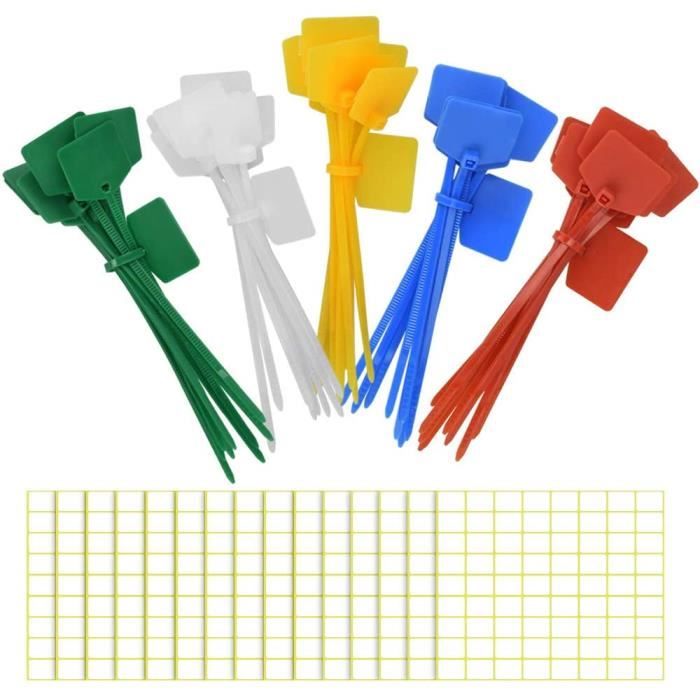 Attache Cable Electrique 200Pcs Cable Management avec Etiquette Serre Cable  Plastique Blanc Etiquette Cable Ties Cable Pour L 230 - Cdiscount Bricolage