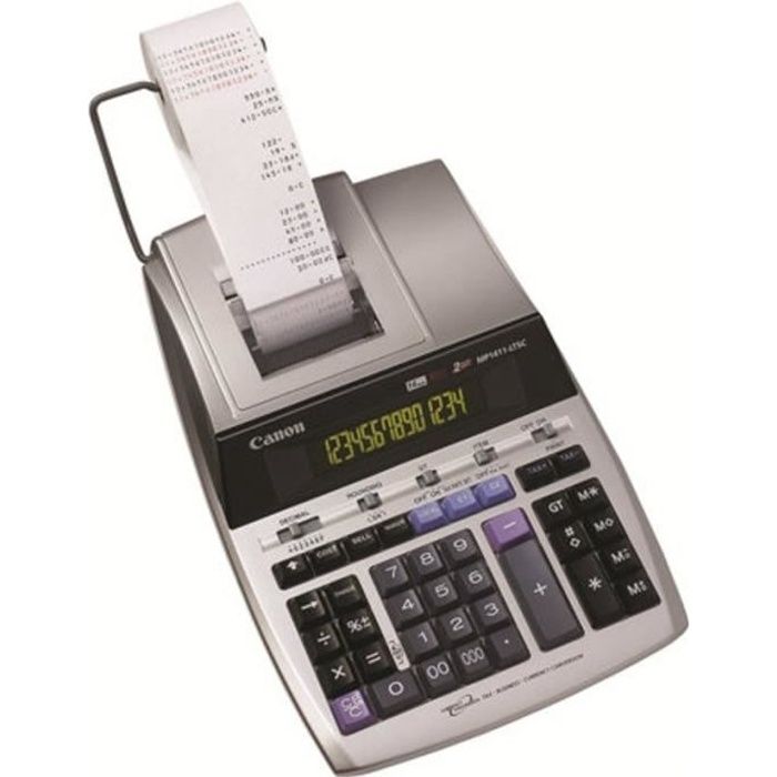 CANON Calculatrice avec imprimante MP1411-LTSC - LCD - 14 chiffres - Adaptateur CA, pile de sauvegarde mémoire - Argent métallique