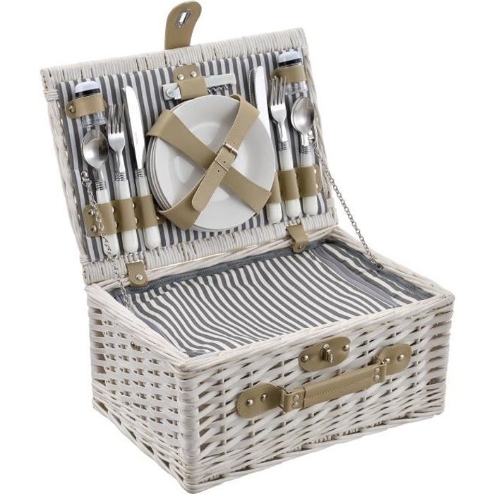Casa Pro Panier De Pique Nique Pour 4 Personnes Incl Vaisselle