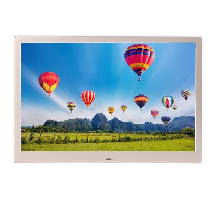 Cadre Photo Numérique 12 Pouces Métal - Écran IPS 1280x800 - USB SD - Télécommande - Lecteur Vidéo