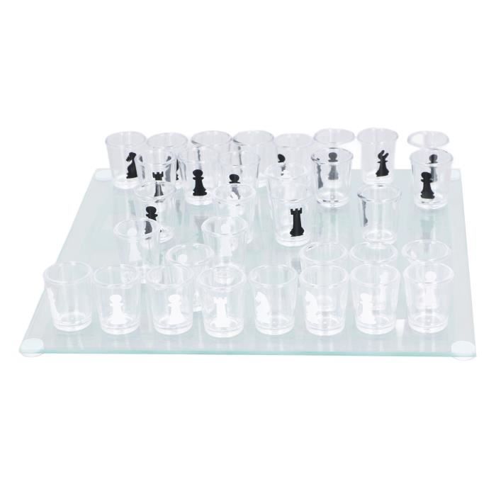 Jeu D’Échecs à Boire En Verre – 32 Verres Et Plateau 22,5 Cm Pour Soirées Entre Amis – Délire Et Convivialité