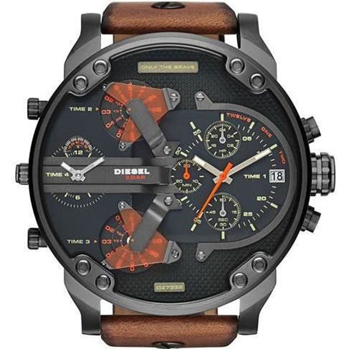 DIESEL Montre Homme  Mr Daddy DZ7332 Bo&icirc;tier anthracite en acier