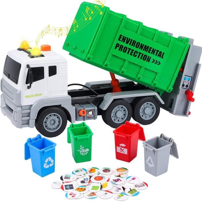 VGEBY Camion Poubelle Jouet | Véhicule de Ramassage Inertiel pour