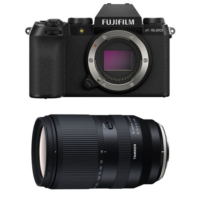 FUJIFILM Hybride X-S20 NOIR + Objectif TAMRON 18-300 mm f/3.5-6.3 Di III-A VC VXD Garanti 3 ans