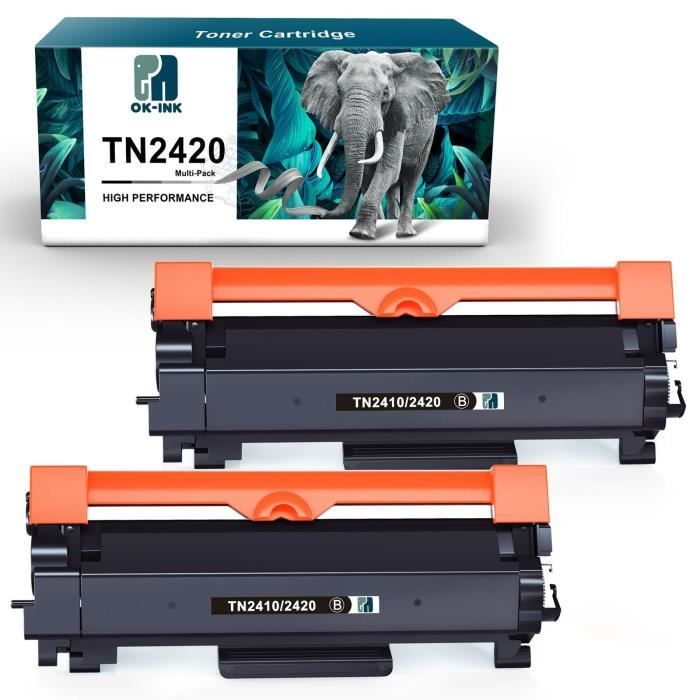 Pack de 2 Toners Compatibles Brother TN2420 pour MFC-L2710DW DCP-L2530DW  HL-L2350DW - Noir - GREENSKY - Cdiscount Informatique