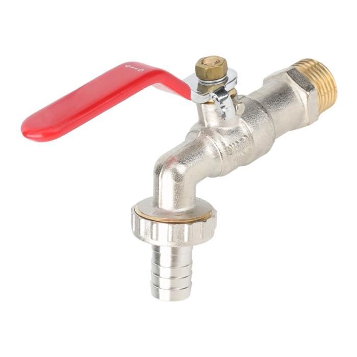 Robinet Jardin Laiton 1/2" AIMEKE - Anti-Gel -20°C, Résiste Jusqu'à 120°C - Noir Avec Raccords