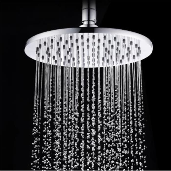 Pomme De Douche Fixe Ronde En Acier Inoxydable 304 - 30 Cm, Finition Gris Brossé