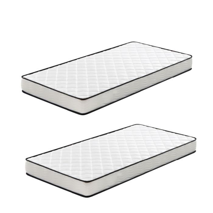 2 Matelas Mémoire De Forme 90x190cm - Confort Ultime Pour Adultes Et Enfants - Épaisseur 15cm | IZTOSS