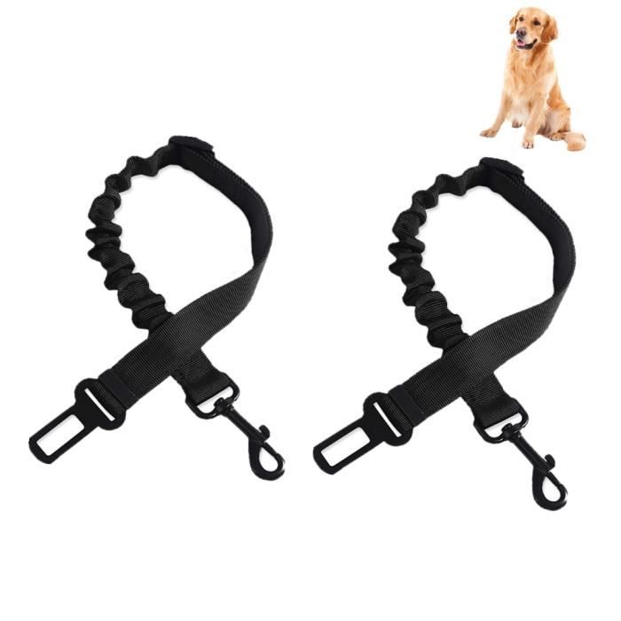 Comparer les prix de Leytn® Lot de 2 Ceinture de sécurité chien voirture Laisse chien élasticité pour tous les sièges de voiture