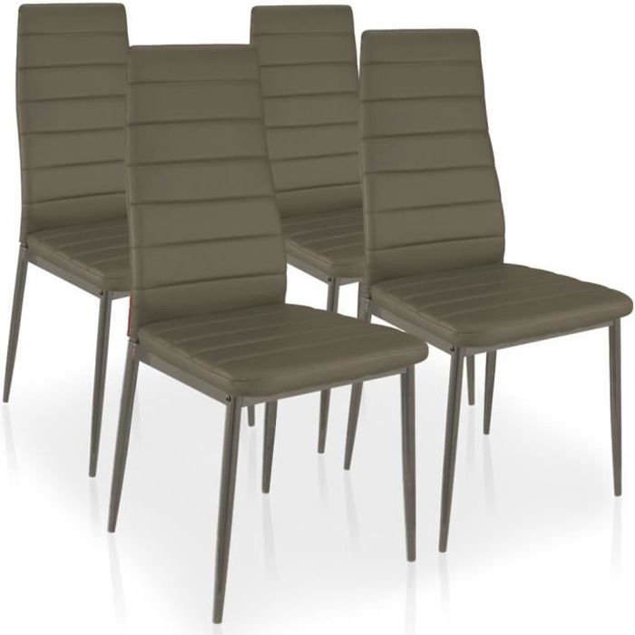Lot de 4 chaises Stratus Taupe  Cdiscount Maison