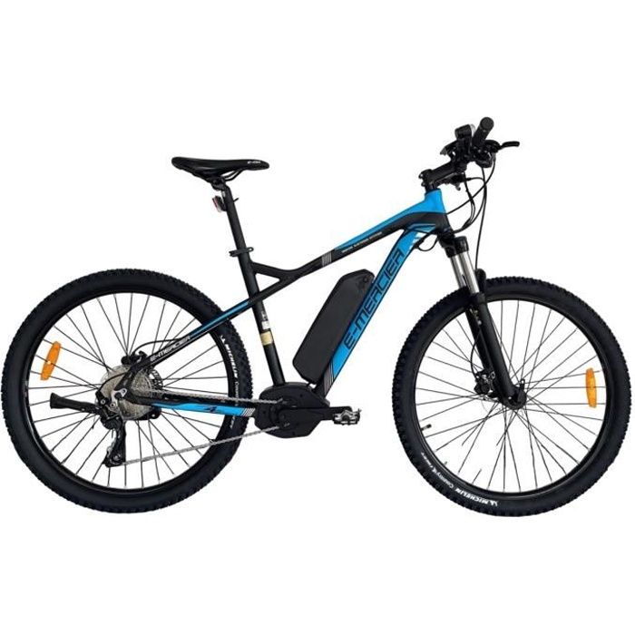 VTT électrique alu hydroform 27,5'' - MERCIER - 10 Vitesses - Autonomie 75 km - Cadre aluminium HYDROFORM - Noir/bleu - Mixte