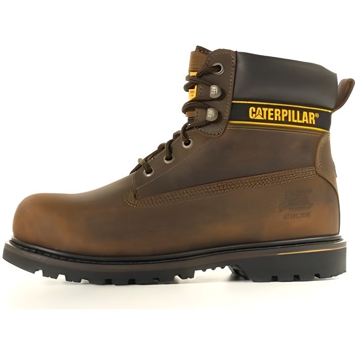 Bottines Homme Caterpillar Holton en Cuir Marron avec Fermeture