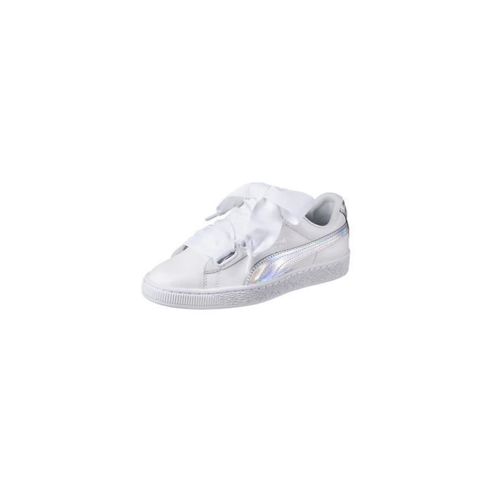 basket puma blanche heart