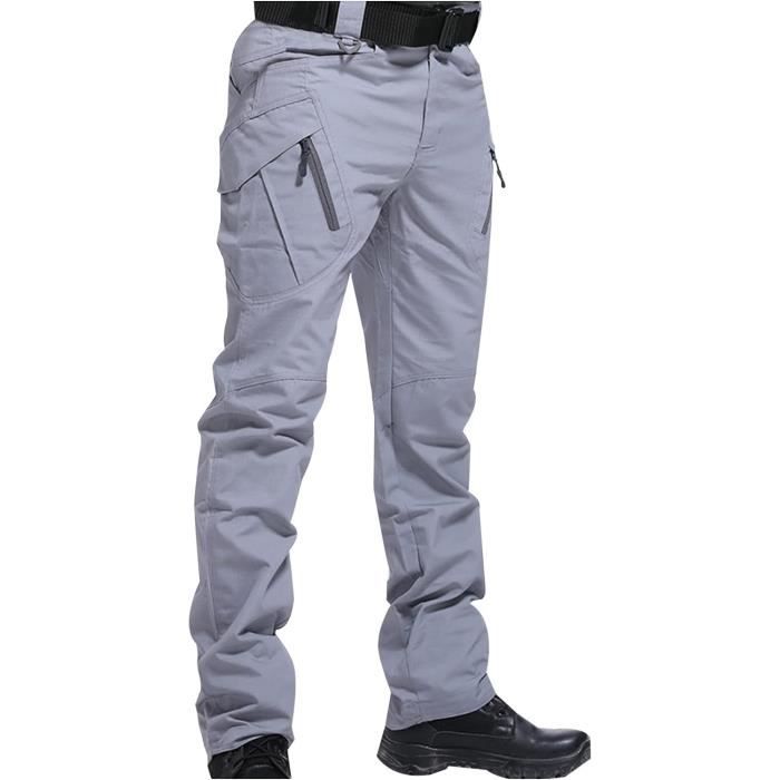 Pantalon Cargo Hommes Coton Multi-poches Sport Décontracté Guérir Mode