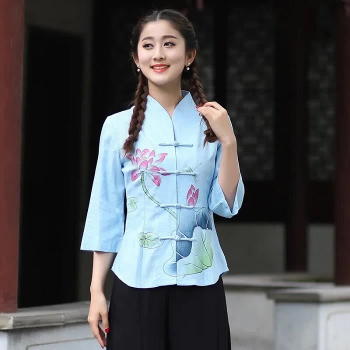 Chemisier chinois femme clearance