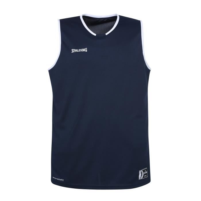 maillot basket spalding move tank top coloris bleu marine - blanc