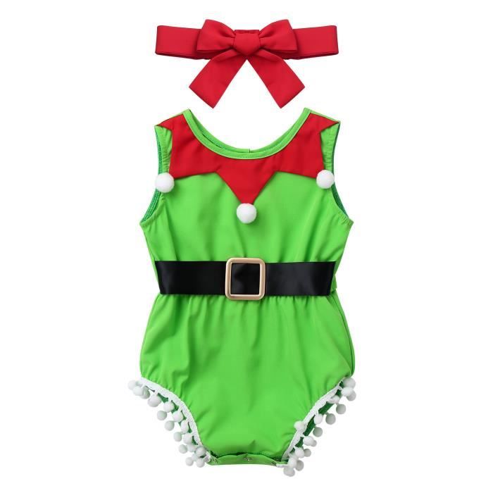 Body Barboteuse Bebe Fille Deguisement Elfe Noel Costume Lutin Pyjama Ensemble De Vetement Carnaval Fete Avec Bandeau 9 Mois 3 Ans Vert Cdiscount Pret A Porter