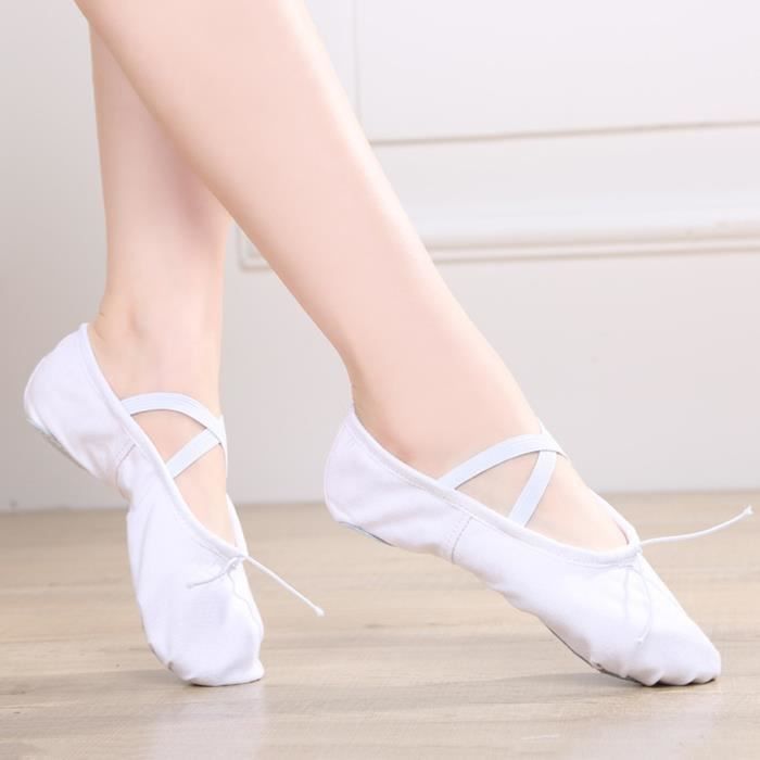 AYBUY Chaussures de Ballet, Danse Classique Toile Chaussures Gymnastique Yoga Pilates pour Filles Femmes, Enfant, EU29