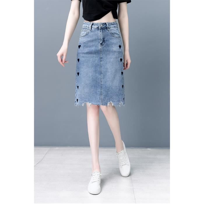 Jupe taille haute on sale mi longue