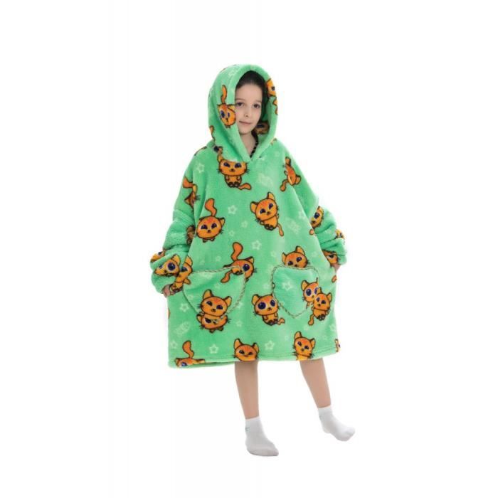 Sweat à Capuche Zippé Pour Garçon Et Fille - Vert - Manches Longues - Décontracté Pour Le Printemps Et Les Activités