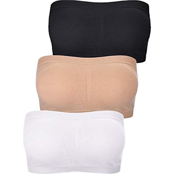 Bandeau Tube Dentelle Femme - Soutien-Gorge Sans Bretelles Rembourré - Dos Nu Et Plongeant