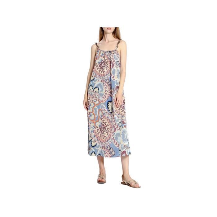 Robe longue femme bretelles fines imprimé floral été