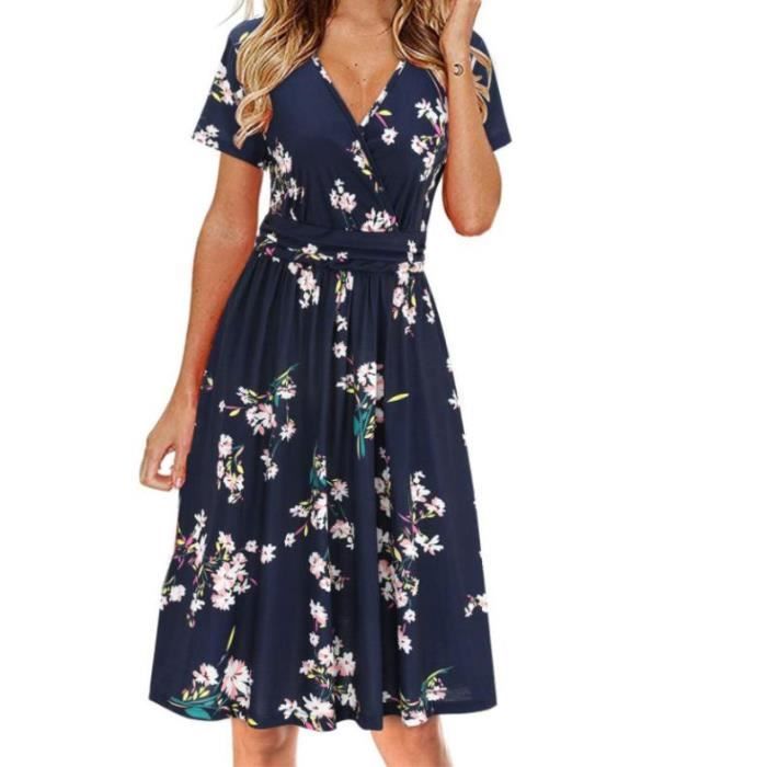 Robe Été Légère Décolleté en V Féminine