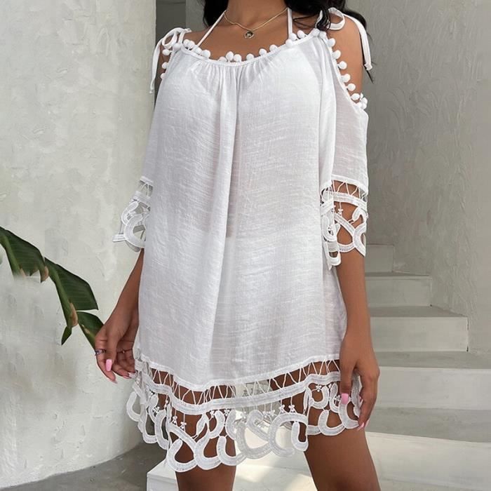 Robe de plage Cache maillot de bain en coton pour femme robe de