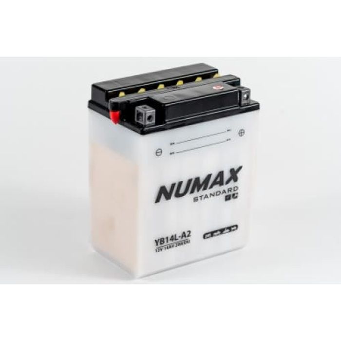 Batterie moto Numax Standard avec pack acide YB14L-A2 12V 14Ah 175A