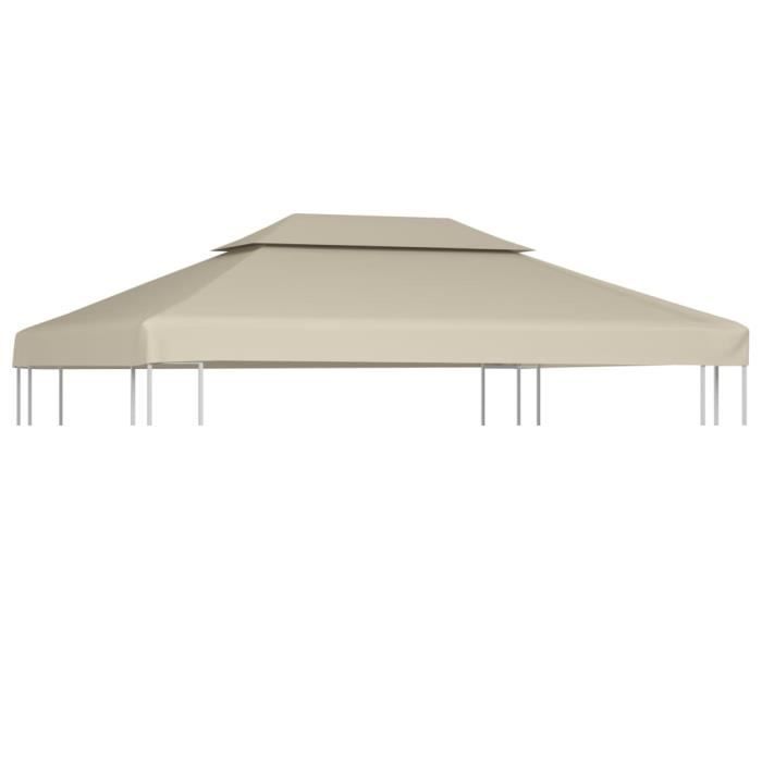 3056NEU- Recouvrement de remplacement dauventToile de rechange pour pavillon tonnelle tente imperméable 310 g-m² 3 x 4 m Beige