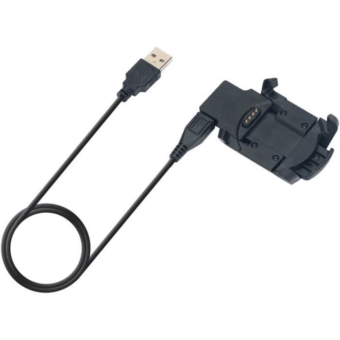 Chargeur Cable USB PHONILLICO pour Garmin Fenix 3 Sapphire HR Quatix 3 Tactix Bravo - Noir