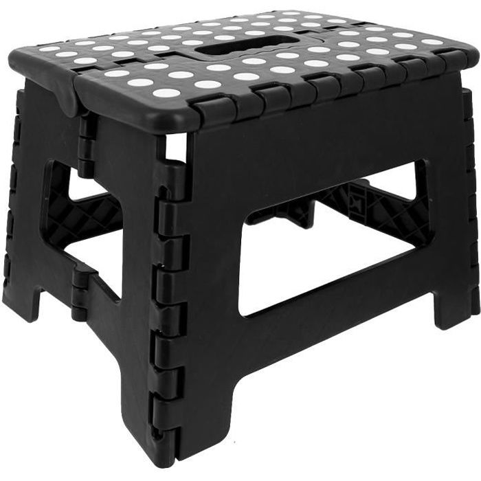 Chambre Noir pour Pour Cuisine Escabeau Pliant Marchepied Chaise Portable Salle de Bain Tabouret Pliable Jusqu'à 150kg