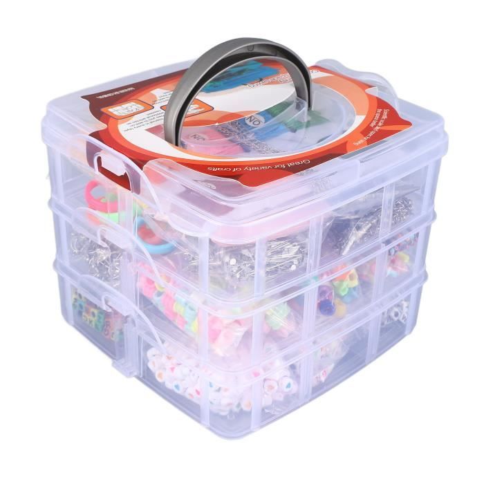 WONDERFORU Kit de fabrication de perles pour enfants, bracelets, colliers, chaînes, bracelets d'amitié, kit de bricolage pour filles et enfants à partir de 3 ans, 24 couleurs