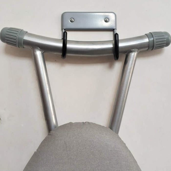 Support De Planche à Repasser à Fixer Sur Porte - Argenté - Compatible Planches En T Ou à 4 Pieds - Dimensions 28 X 11,4 X 39,9 Cm - 4