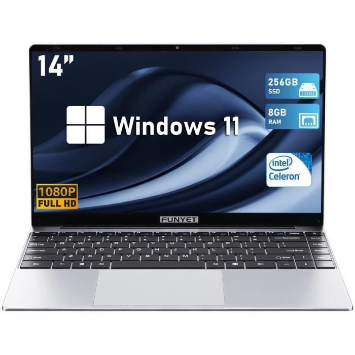 Ordinateur Portable 15,6" FHD - Processeur Celeron N5095, 16 Go RAM, 512 Go SSD - WiFi5, Bluetooth, Webcam, Touch ID - 5