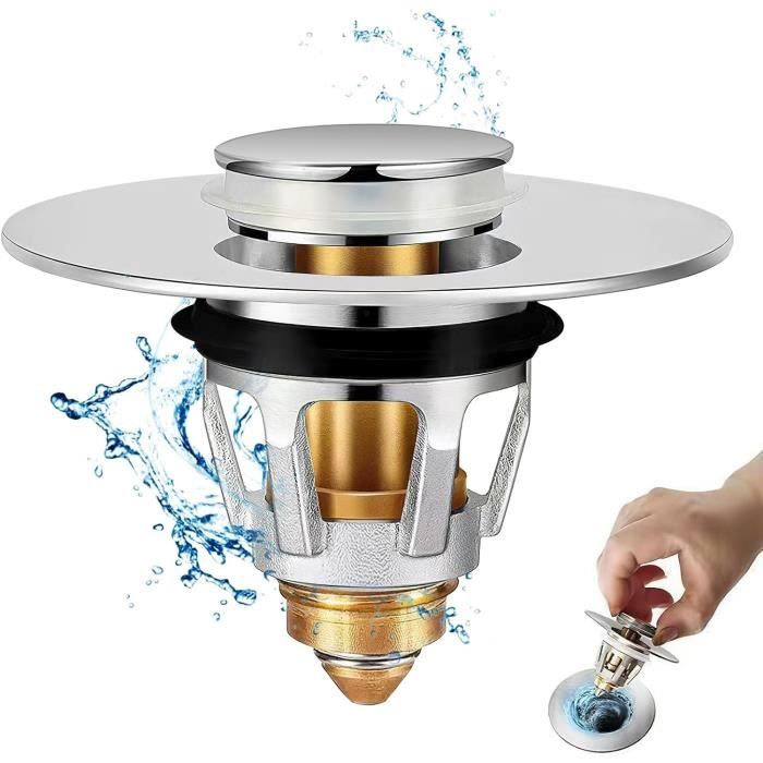 Bonde De Lavabo Sanilo - Universel, Réglable En Hauteur, Tête En Laiton Chromé, Design élégant - 12