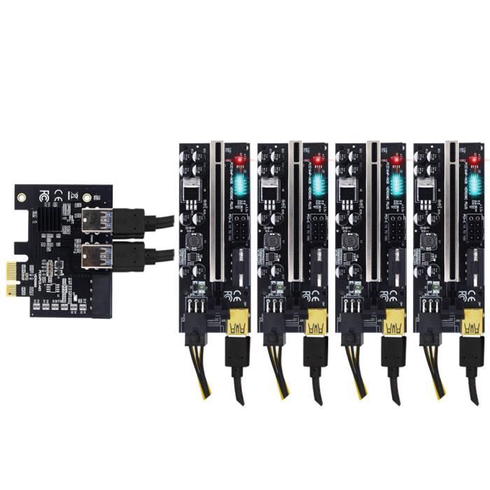 12 X Rallonge PCI-E Riser Ver 009S, Adaptateur PCI-E 1X à 16X, USB, Carte LER, Neuves