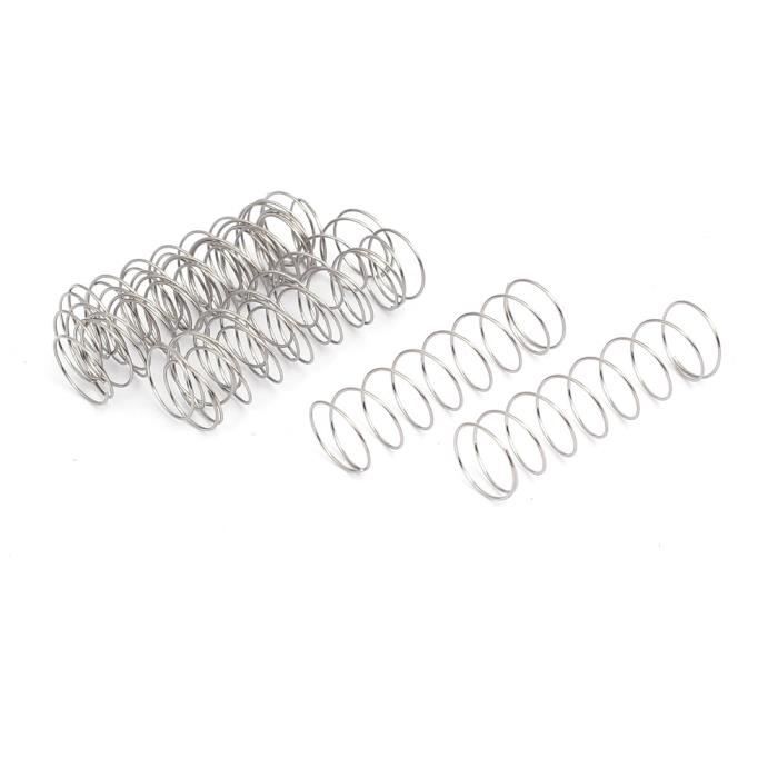 Ressorts Compression Acier Inox 304 - 0.3x3x10mm, Lot De 10 Pièces, Argenté