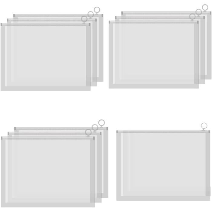 Xumier 10 Pochette Plastique Zip Transparentes Pochette Plastique ??tanche MultiUsages Documents 