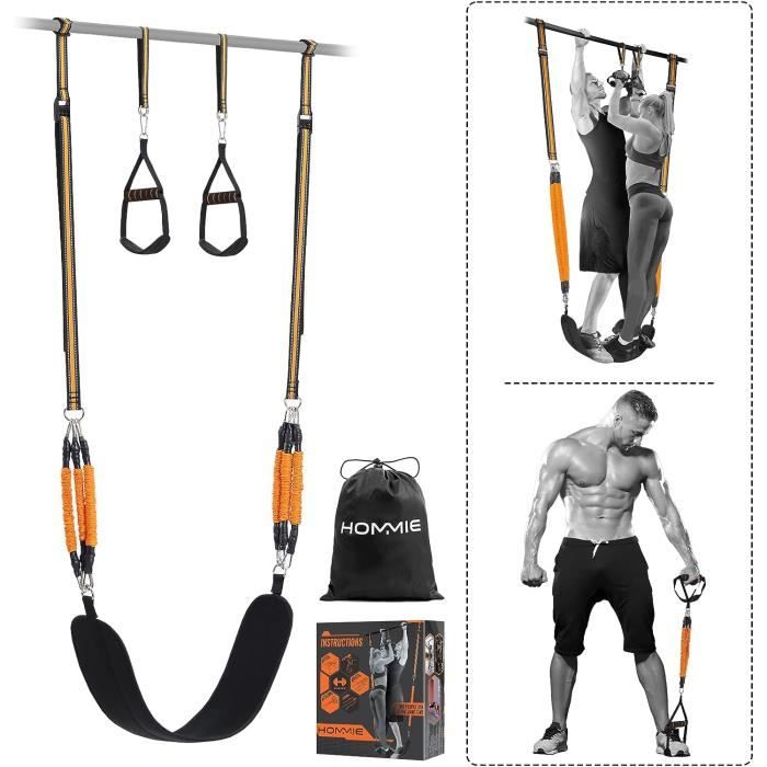 KYLIN SPORT Bandes De Résistance Améliorées Pour Machine à Câble, Poignées De Fitness, Poignée D'étrier, Poignée De Câble, Poignée En Silicone Avec Mousqueton En Métal, Version Colorée (noir