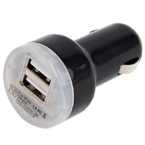 chargeur voiture - Allume cigare Double USB 2100mA - Noir