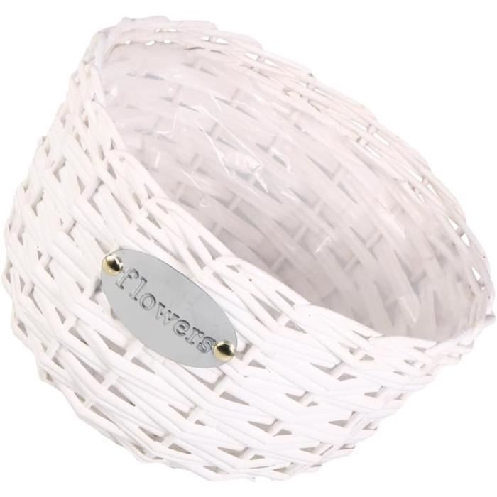 Panier à Linge,Grand Panier En Jonc De Mer Naturel Tissé En Osier De Paille Pour Table De Maison