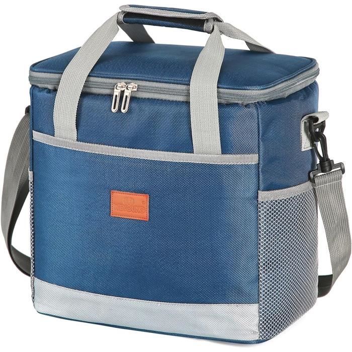 Sac Isotherme Pique-nique 10 Litres - Glacière Repas Pour Travail/école/plage - Gris