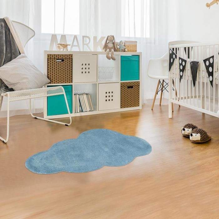 tapis nuage 90x90 par unamourdetapis tapis pour enfant 90 x 90 cm bleu cdiscount maison