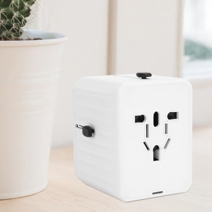 Adaptateur De Voyage Universel 5 Cœurs - 4 Ports USB - Prise Internationale - Neuf